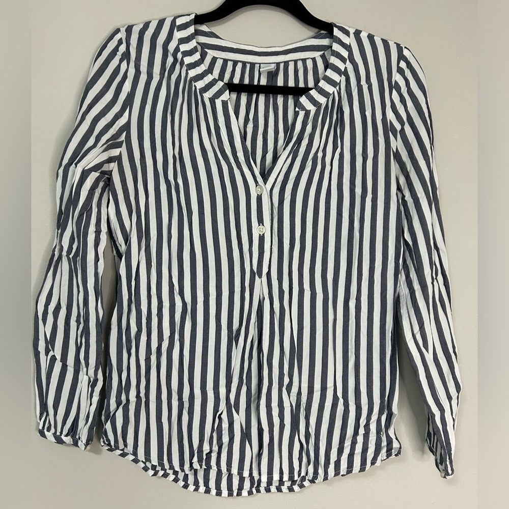 Old Navy Black and White Striped Blouse